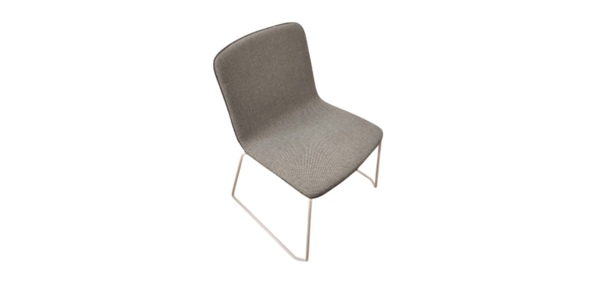 Chaise empilable en tissus gris DESIR 6 - Reconditionné