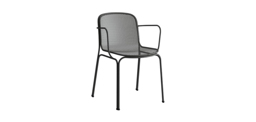 Chaise extérieure noire empilable DESIR 6 - Reconditionné