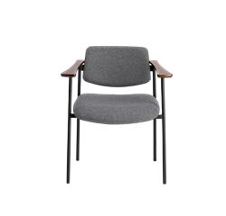 Chaise The Socialite Family gris noir accoudoirs bois DESIR 6 - Reconditionné
