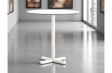 Table de cafétéria ronde blanche 60cm DESIR 6 - Reconditionné