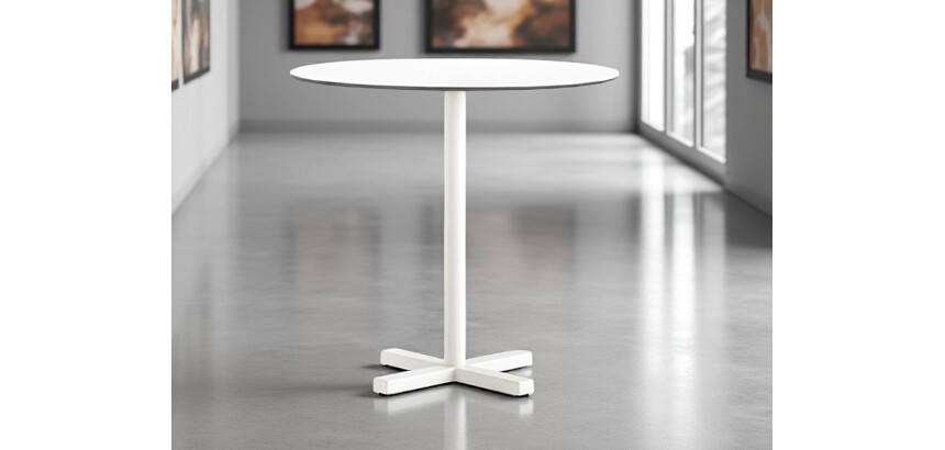 Table de cafétéria ronde blanche 60cm DESIR 6 - Reconditionné