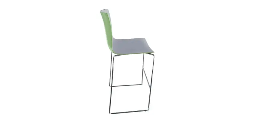Chaise haute empilable Arper Catifa blanc/verte KINA - Reconditionné