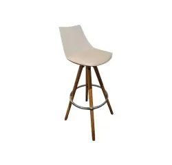 Chaise haute blanche pied bois SIDOE - Reconditionné