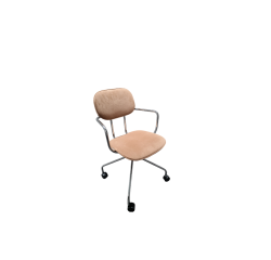 Chaise de réunion velours et chrome SIDOE - Reconditionné