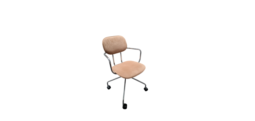 Chaise de réunion velours et chrome SIDOE - Reconditionné