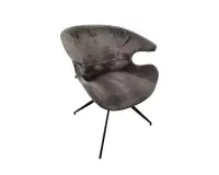 Chauffeuse Zuiver velours gris metal noir JOBI - Reconditionné