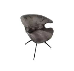 Chauffeuse Zuiver velours gris metal noir JOBI - Reconditionné