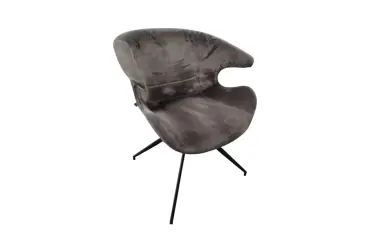 Chauffeuse Zuiver velours gris metal noir JOBI - Reconditionné