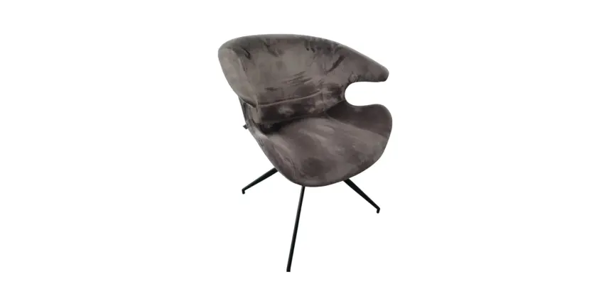 Chauffeuse Zuiver velours gris metal noir JOBI - Reconditionné