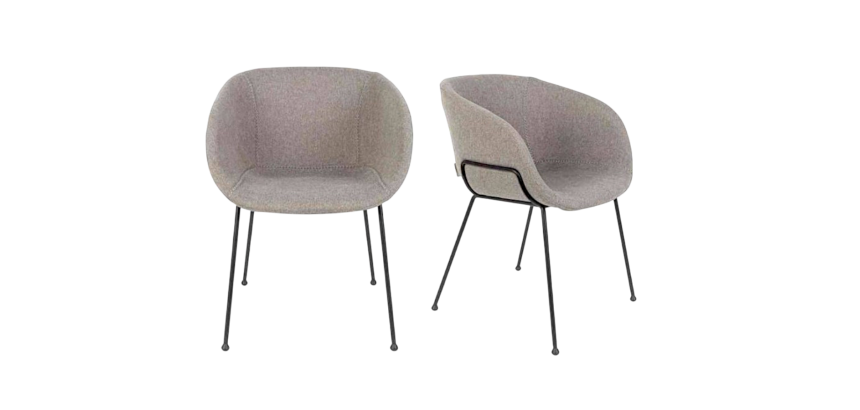 Chaise Zuiver grise JOBI - Reconditionné