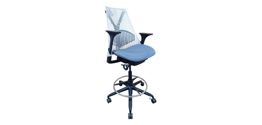 Siège dessinateur Sayl Herman Miller Blanc/Gris/Noir/Noir SMART - Reconditionné