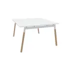 Bench de 2 positions blanc/bois 120x60 DESIR 8 - Reconditionné