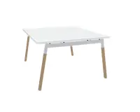Bench de 2 positions blanc/bois 120x60 DESIR 8 - Reconditionné
