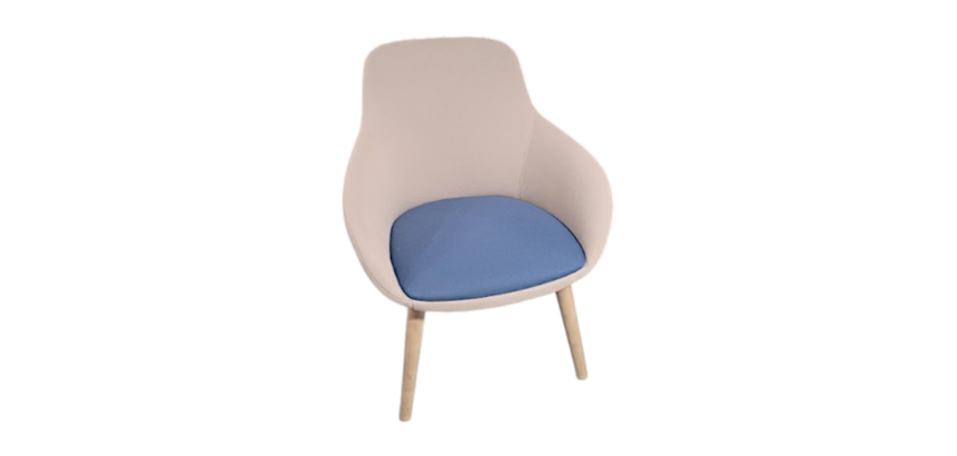 Chauffeuse Sokoa Eneka beige assise bleue - Reconditionné