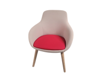Chauffeuse Sokoa Eneka beige assise rouge - Reconditionné