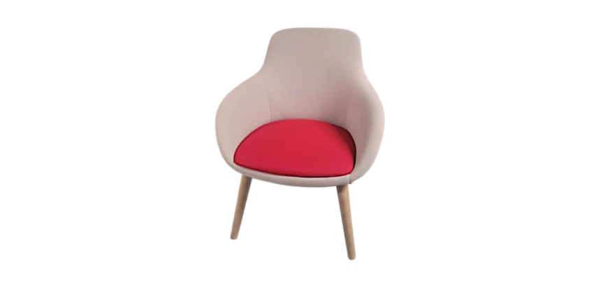 Chauffeuse Sokoa Eneka beige assise rouge - Reconditionné