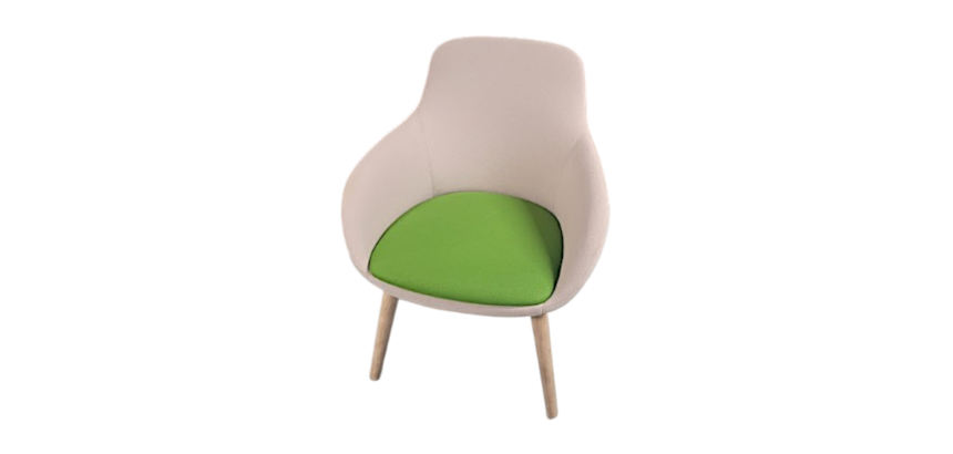 Chauffeuse Sokoa Eneka beige assise verte - Reconditionné
