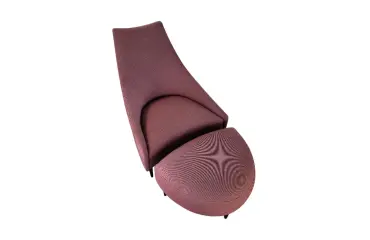 Chauffeuse + Repose pieds Sancal LINZI vieux rose - Reconditionné