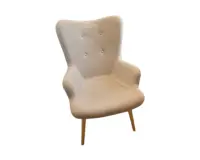 Chauffeuse scandinave LINZI gris clair/bois- Reconditionné