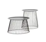 Lot 2 tables basses rondes/coniques LINZI en métal noir - Reconditionné