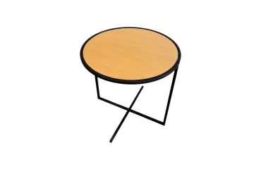 Table basse Viccarbe LINZI bois/noir ronde - Reconditionné