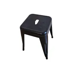 Tabouret DESIR 10 carré métal noir - Reconditionné