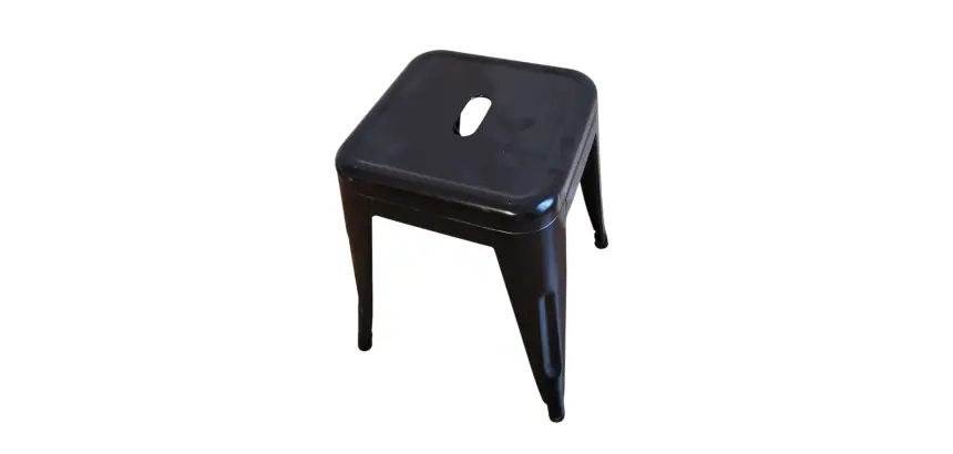 Tabouret DESIR 10 carré métal noir - Reconditionné