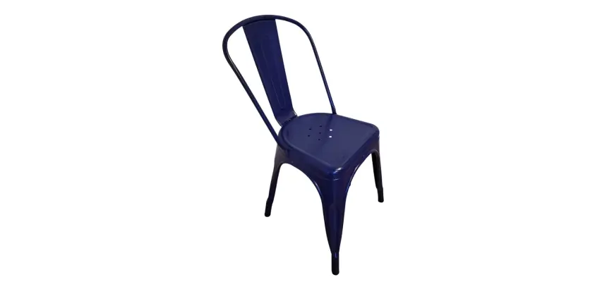 Chaise en fer UHS bleu marine - Reconditionné