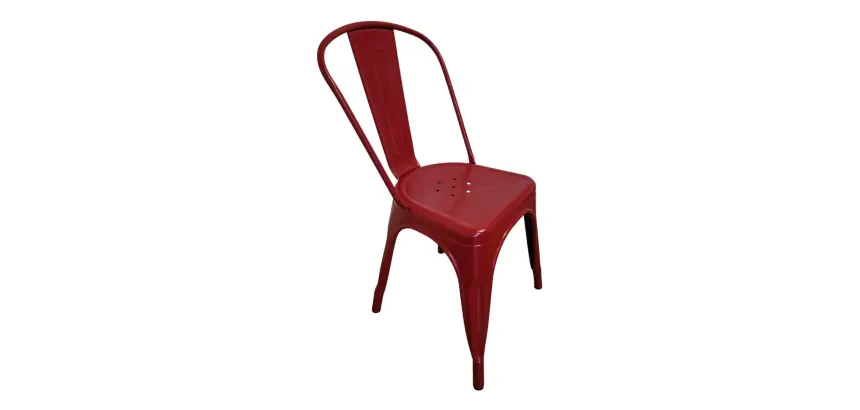 Chaise en fer UHS rouge - Reconditionné