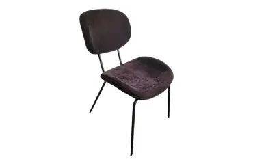 Chaise empilable velours noir DESIR 9 - Reconditionné