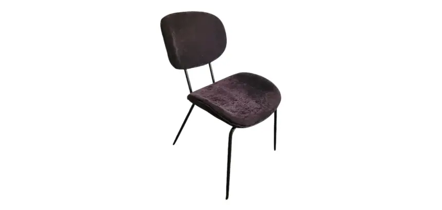 Chaise empilable velours noir DESIR 9 - Reconditionné