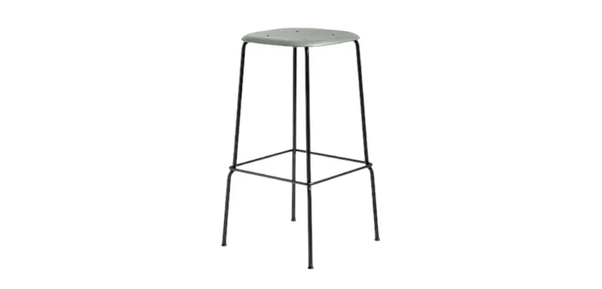 Tabouret mi-haut (lounge) vert olive/noir SPASKA - Reconditionné