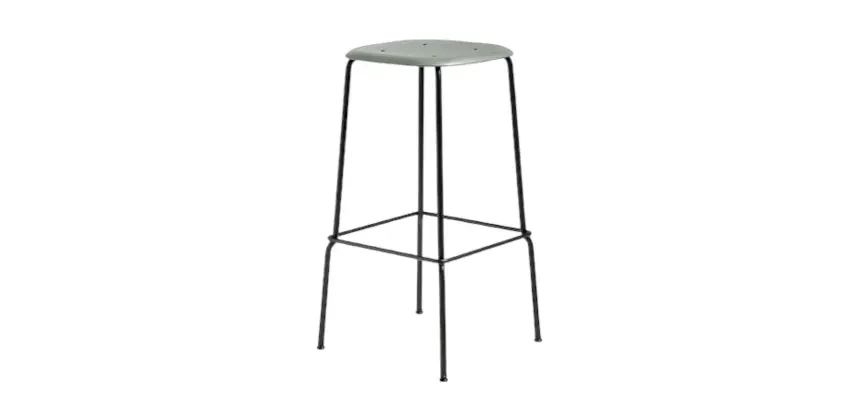 Tabouret mi-haut (lounge) vert olive/noir SPASKA - Reconditionné