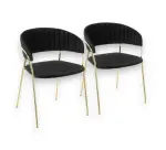 Chaise en tissu noir/pieds or DESIR - Reconditionné