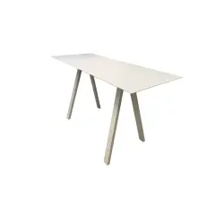 Table de réunion haute 200x80 H107 Blanc Blanc MANON - Reconditionné