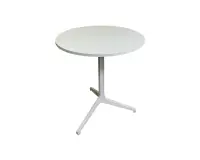 Table cafétéria ronde diamètre 70 H75 Blanc-Blanc MANON - Reconditionné