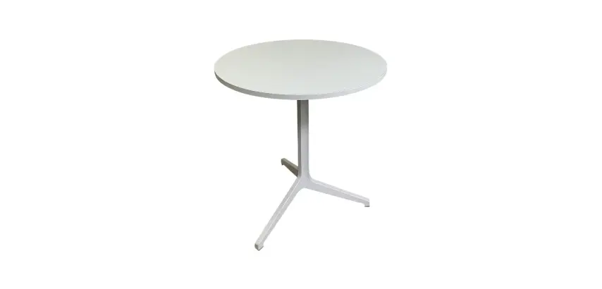 Table cafétéria ronde diamètre 70 H75 Blanc-Blanc MANON - Reconditionné