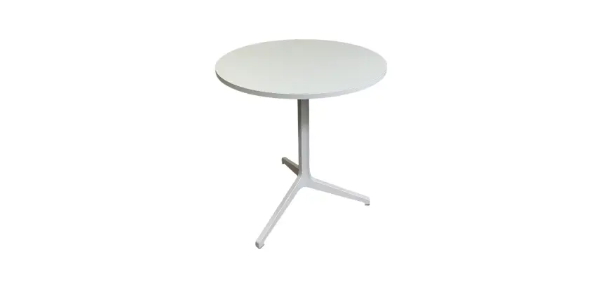 Table cafétéria ronde diamètre 70 H75 Blanc-Blanc MANON - Reconditionné