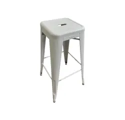 Tabouret haut Tolix blanc H75 MANON - Reconditionné