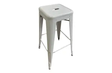 Tabouret haut Tolix blanc H75 MANON - Reconditionné