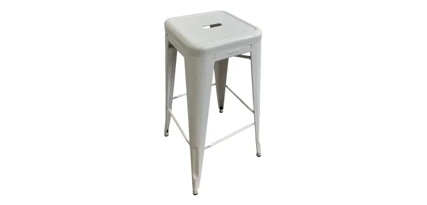 Tabouret haut Tolix blanc H75 MANON - Reconditionné
