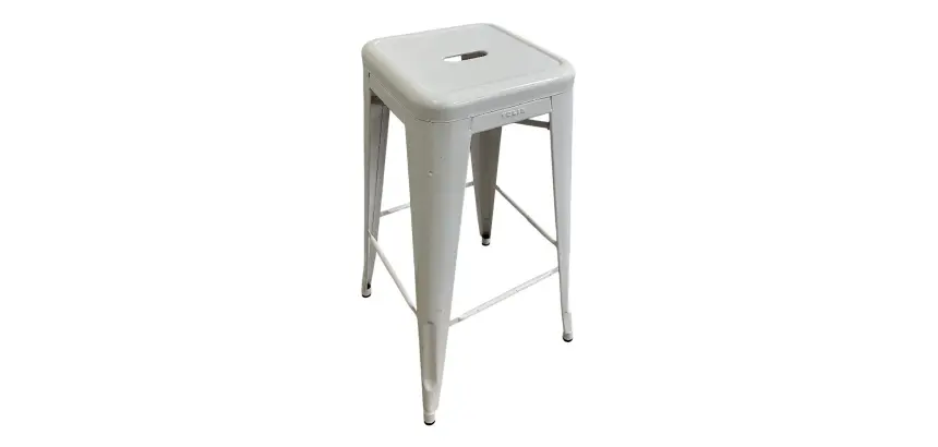 Tabouret haut Tolix blanc H75 MANON - Reconditionné