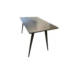 Table de réunion Steelcase trapèze haute Gris foncé 200x110x80 H110 MANON - Reconditionné