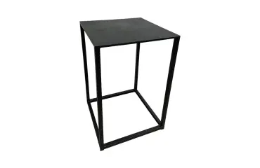 Table d'appoint haute carrée noire métal 40x40 H61 MANON - Reconditionné