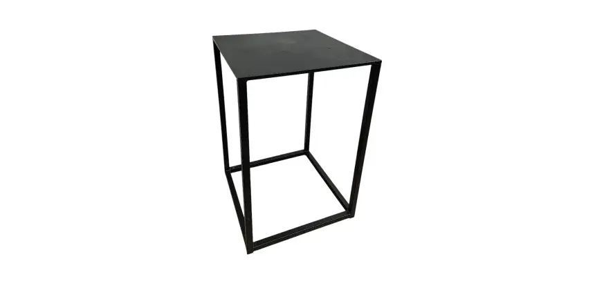 Table d'appoint haute carrée noire métal 40x40 H61 MANON - Reconditionné