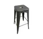 Tabouret haut Tolix gris brut verni H75 MANON - Reconditionné