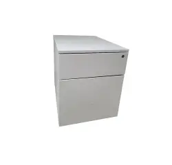 Caisson Steelcase 2 tiroirs avec clef, Blanc 42x60 H52 MANON - Reconditionné