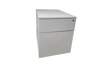 Caisson Steelcase 2 tiroirs avec clef, Blanc 42x60 H52 MANON - Reconditionné