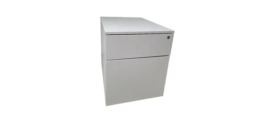 Caisson Steelcase 2 tiroirs avec clef, Blanc 42x60 H52 MANON - Reconditionné