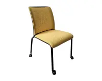 Chaise de réunion à roulettes Steelcase BRICE jaune - Reconditionné